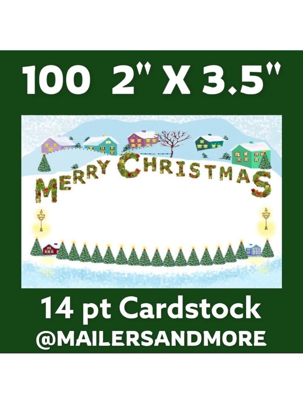 100 Merry Christmas Village Thank You Cards. PRICE IS FIRM